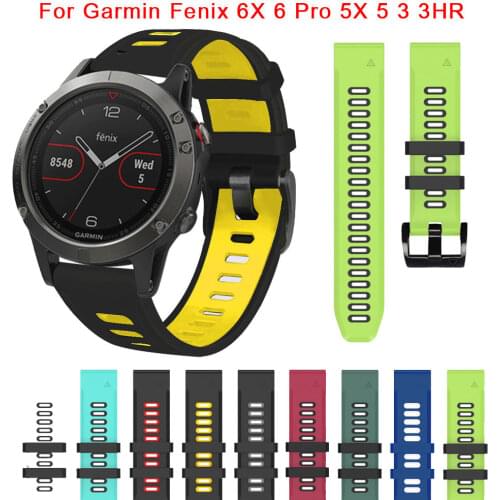 26 22MM Silicone WatchBand Straps For Garmin Fenix 6 6X Quick Release Smartwatch Easyfit Wrist Band Strap Fenix 5X 5 3HR 935