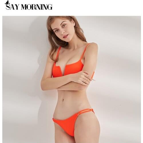 SAY MORNING 2021 New Arrival 2 Pieces Biniki Set Womens Sexy Bikini Suit Push Up Mujer Swimsuit Padded Women Swim Suit Biquini