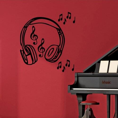 Modern headset Waterproof Wall Stickers Wall Art Decor For Kids Room Decoration Waterproof Wall Art Decal