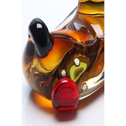 Blow Glass Dog Figurines Collectible Clear Crystal Animal Sculpture Gift Desktop Decor Statue Model Multicolor