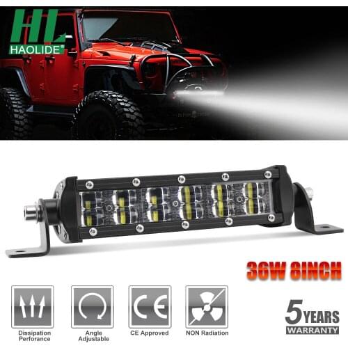 HAOLIDE 8'' 14'' 22'' Led Work Light Led Bar Light 4x4 Offroad For Trucks ATV Uaz Spot Flood Combo 12V 24V Driving Light