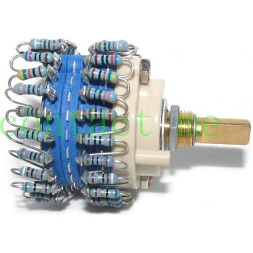 High-precision 2*24 file 50K/100K/250K/500K stepping dual-channel volume potentiometer with small error