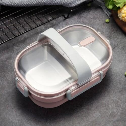 Japanese Portable Lunch Box for Kids School 304 Stainless Steel Bento Box Kitchen Leak-proof Food Container Food Box Meal Box