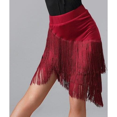 Latin Dance Tassel Skirt Practice Wear Rumba Samba Performance Costume Hypotenuse Fringe Tango Competition Clothing VDB3647