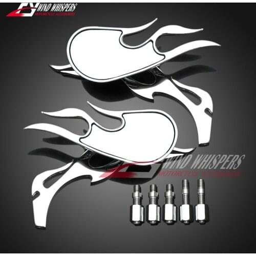Motorcycle Cruiser flame rear view mirrors For Harley 883 1200 Steed 400 600 Magna250 750 Shadow 400 750 Drag Star V-Star vulcan