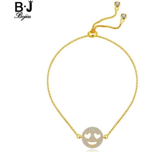 Bojiu Womens Bracelets Copper Rhinestones Anthomaniac Expression Pendant Knotted Exquisite Jewelry For Women BC69