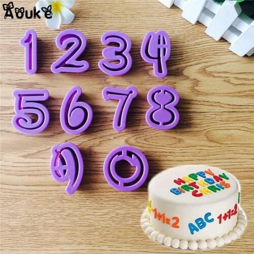 0-9 Digital Plastic Cake Baking Mold Cake Baking Decoration Kitchen Baking Tool Accessories Digital Modeling Cake Pastry Tool