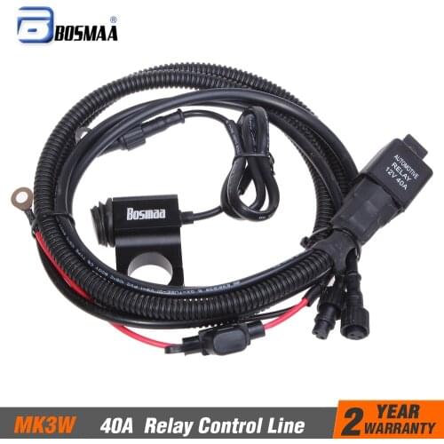 1set Bosmaa 40A Relay switch control line group for automotive car worklight spotlight motorcycle headlight