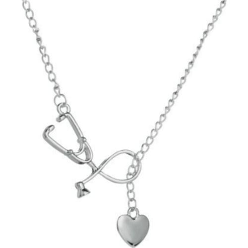 1pc Medical Equipment Colorful Nurse Heart Stethoscope Necklace Nursing Jewelry Medicine Graduation Gifts student Bijoux Femme