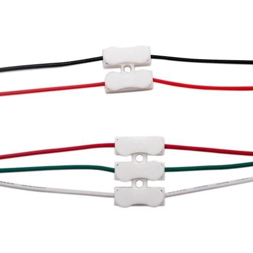 10pcs/lot 2pin 3pin Spring with no welding no screws Quick Connector wire cable clamp Terminal Block 2/3 Way for led strip light