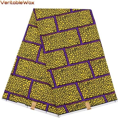 100% Polyester Wax Prints Fabric Ankara African Wax Print Fabric Wax High Quality 6 Yards African Fabric For Party Dress FP6148