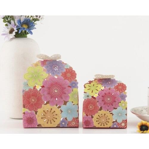 100 Pcs/lot) Wedding and Party Favor Laser box of Butterfly Love hollow-carved candy gift box for Bridal shower decoration box