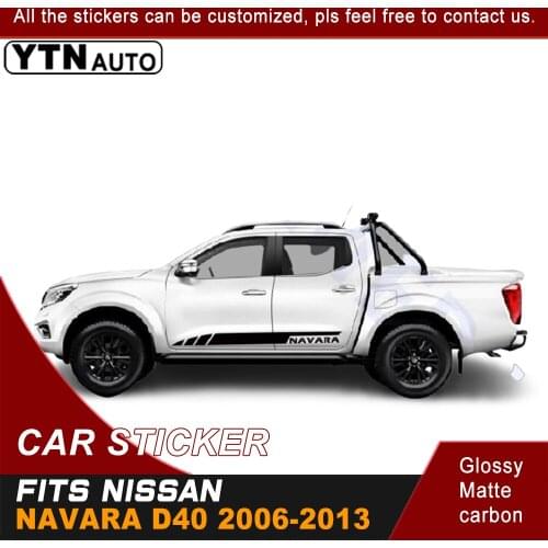 2pcs Car Decals For Nissan Navara D40 2006 2007 2008 2009 2010 2011 2012 2013 Black Stripe Side Door Graphic Vinyl Car Stickers