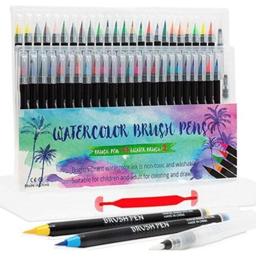 48 Colors Art Marker Pens Watercolor Brush Pens for Painting Drawing Soft Brush Pen Coloring Books Manga Comic