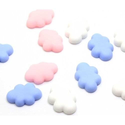 50/100pcsAssorted Colorful Resin Cloud Cabochons Sweet Kawaii Flatback Cloud Cabs Cute Pastel Color Could Cabochons Hair Bow Cen