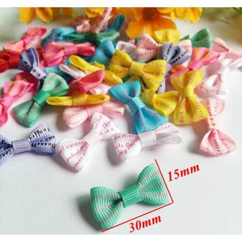 50pcs Ribbon Bows for Craft diy Supplies Mix Bow tie children girl clothes accessories Wedding Decoration accessories