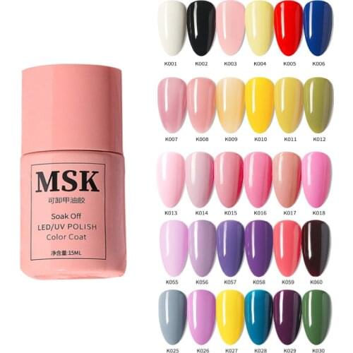 Msk Color Lead Pink Bottle 15ML Nail Gel Polish For Baking Nail Art Manicure Semi Permanent UV LED Gel Polish Varnish Nail Gel
