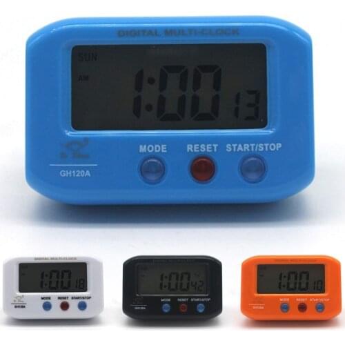 Automotive Electronic Stopwatch LCD Clock Portable Pocket Sized Digital Electronic Travel Alarm Clock with Snooze Backlight