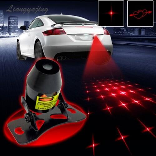 Car Laser Fog Light Rear Anti-Collision Driving Safety Signal Red Warning Lamp Brake Parking Light Auto Motorcycles Accessories