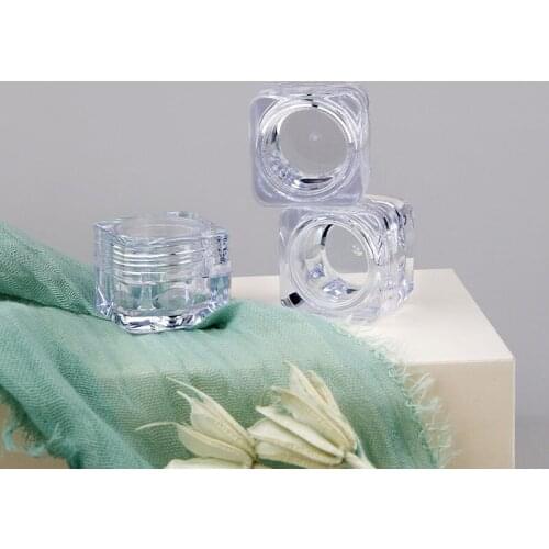 200/500pcs 5G/5ML Clear Acrylic Jars Plastic Cosmetic Container Empty Cosmetic Sample Containers Transparent Plastic Pot Jars