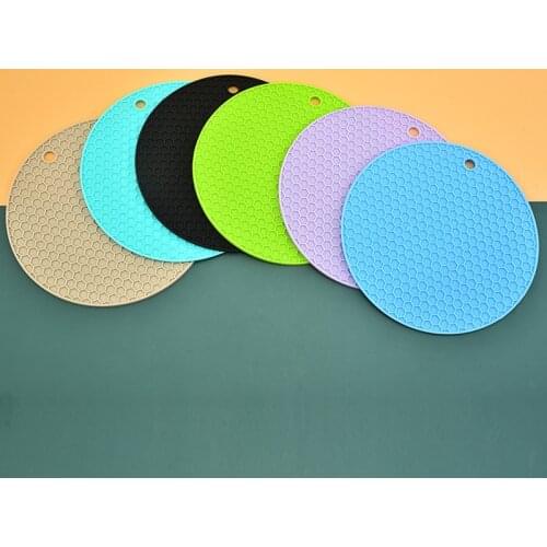 Large Multifunctional Round Heat Resistant Silicone Mat Cup Coasters Non-slip Pot Holder Table Placemat Kitchen Accessories Tool