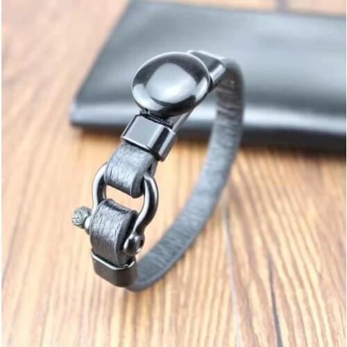 2021 NEW High quality 3 kinds of natural stone mens bracelet geometric shape natural stone black braided leather bracelet gift