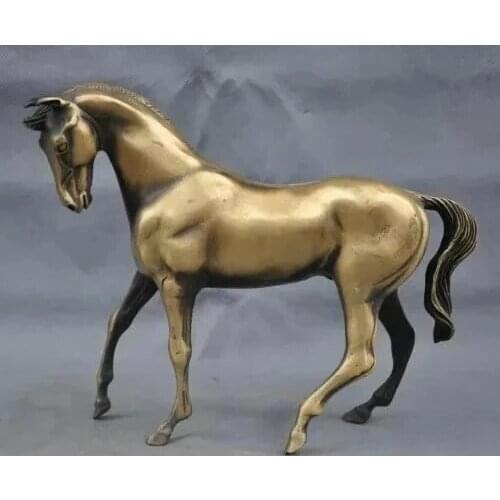 Fengshui - 100% Bronze Artistic Statue, Good Luck Horse Decoration Sculpture, 10 "
