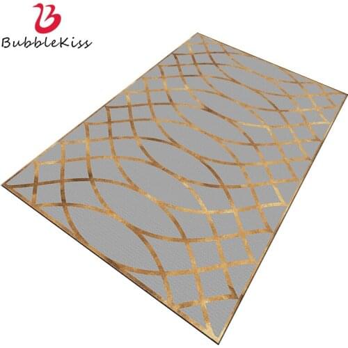 Bubble Kiss Carpets For Living Room Golden Curve Decor Rug Geometric Pattern Floor Mat Non-Slip Area Rugs Home Customize Carpet