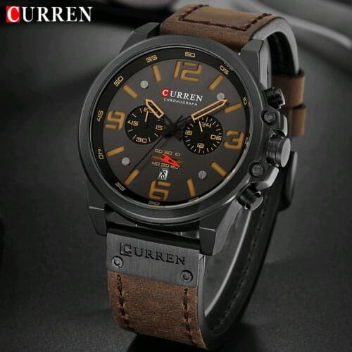 Luxury Brand Quartz Watch Mens CURREN 8314 Military Waterproof Leather Strap Sport Men Watches Fashion Casual Male Clock часы