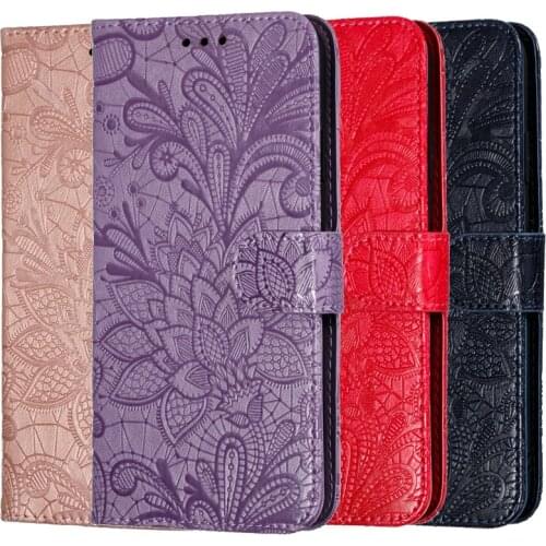 Lace Flower Leather Cover For Samsung Galaxy A01 A21 A51 A50 A30S A10 A10S A20 A20S S10 S20 J4 J6 Plus 2018 A81 A91 Wallet Case