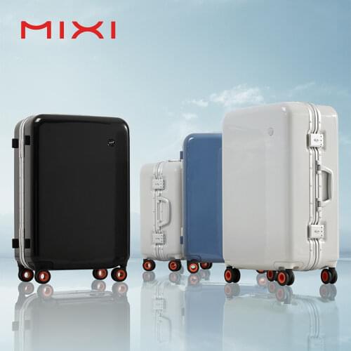 Mixi 2021 New Patent Design Suitcase Travel Luggage Trolley Case Aluminum Frame PC Hollow Spinner Wheels Cabin 20 24 TSA Lock