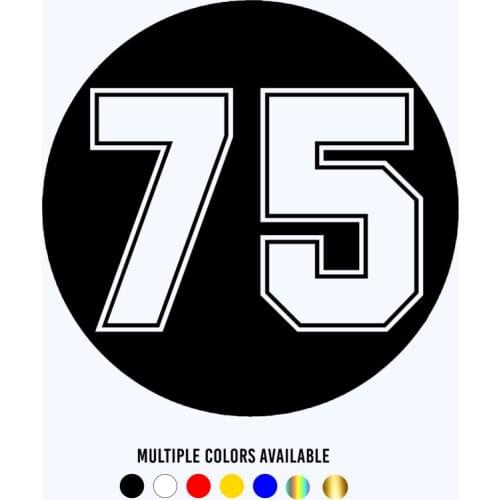 CK20314# Die-cut Vinyl Figure Number 75 Decal Car Sticker Waterproof Auto Decors on Car Body Bumper Rear Window