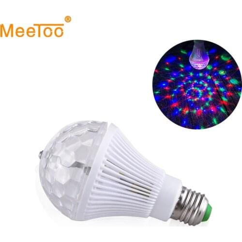 E27 LED Lamp Stage Light Effect Bulb RGB 5W 9W Colorful Crystal Magic Ball Sound Actived KTV DJ Disco Ball Party Laser Lights