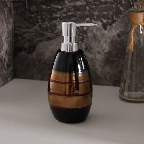 Retro Style Ceramic Liquid Soap Dispenser Portable Bathroom Accessories Shampoo Bottle Hand Soap Dispenser Bottle Lotion Bottle