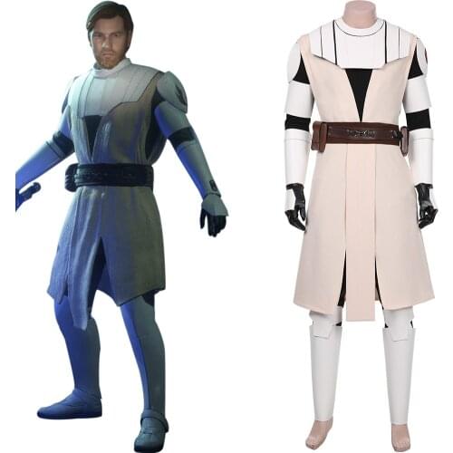 The Clone Wars -Obi- Wan Kenobi Cosplay Costume Coat Uniform Outfits Halloween Carnival Suit