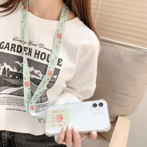Creative Long and Short Mobile Phone Strap Portable Fashion Cartoon Patch With Lanyard For Mobile Phone Bag PVC Pendant