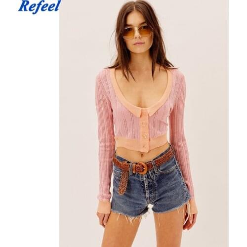 Summer Crop Top Women V-Neck Knitted Casual Short Cardigans Lady Knitting Thin Camis Summer Cardigan Outwear for Female