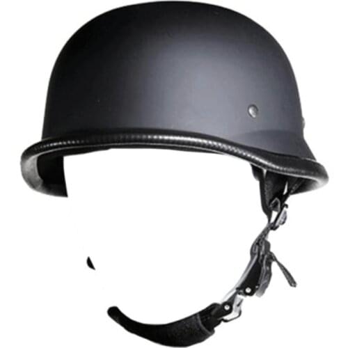 Motorcycle Half Helmet Vintage Half Face Helmet Retro German Style Chopper Cruiser S M L Black Moto Helmets Headwear