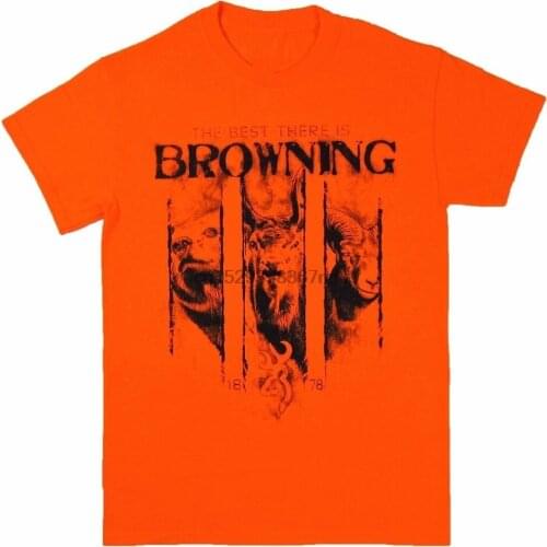 Mens Browning Nightsight Tee Safety Orange Hunting Short Sleeve T-Shirt S-2XL