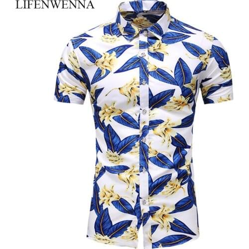 5XL 6XL 7XL Shirt Mens Summer Shirt New Fashion Flower Printing Short Sleeve Shirts Mens Casual Plus Size Beach Hawaiian Shirt