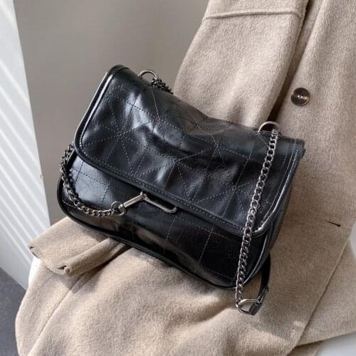 Pop Rock Soft Bag 2020 New Wild Chain Bag Messenger Bag Western Style Fashion Black Shoulder Bag Lingge Bag