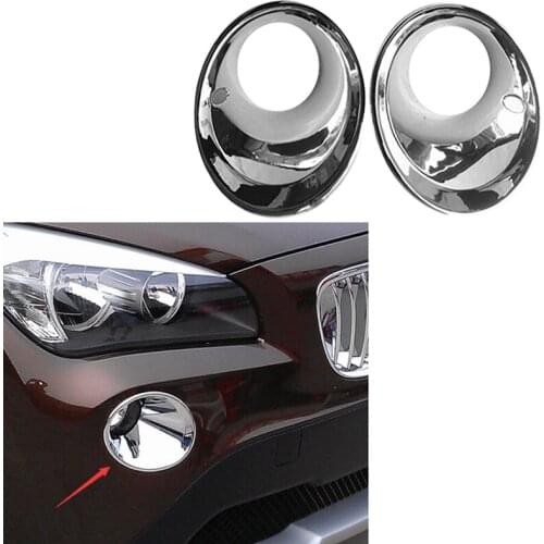 ABS Chrome Front Fog Light Lamp Bezel Cover Trim Exterior Garnish For-BMW X1 E84 2009 2010 2011 2012