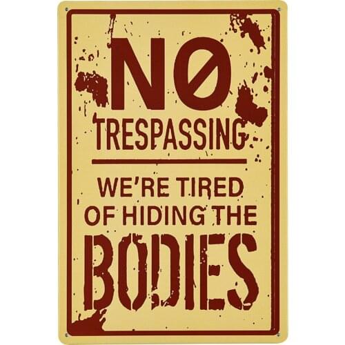 No Trespassing Notice Danger Warning Signs Vintage Rust Decorative Plates Workshop Warehouse Metal Tin Sign Decor Wall Plaques