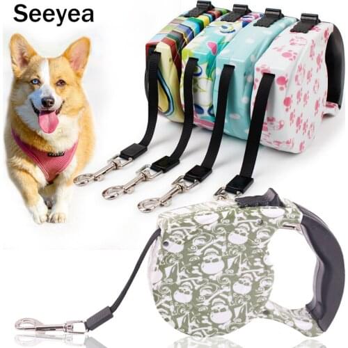 Durable Nylon Dog Leash 5m Pet Leash Small And Medium Sized Dog Retractable Automatic Outdoor Walking Leash Dog Supplies Seeyea