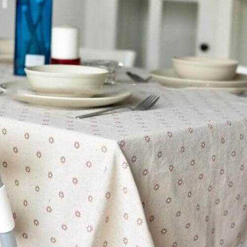 New Flower Pattern Tablecloth Linen Cotton Table Cloth with Lace Fashion Durable Elegant Hot Comfortable Dining Table Cover
