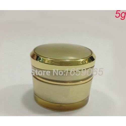 New 5g ACRYLIC gold cream bottle sample jar cream jar Cosmetic Packaging Cosmetic Jar