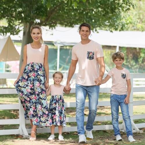 Family matching clothes Father and son T shirt Mother daughter dress Baby Jumpsuit Mother Father Daughter Son Kid Family look
