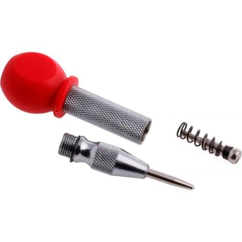 OOTDTY Red Color Semi-Automatic Center Punch Hole Impact Spring Loaded With Protective Sleeve