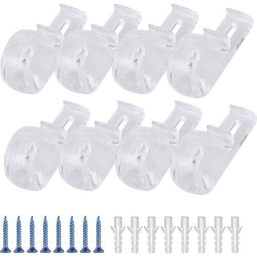 SHGO HOT-8Pcs Curtain Clear P Clips Hook,Roller Blind Clips Child Safety Chain Cord P Clip Hooks for Vertical Roman Roller Blind