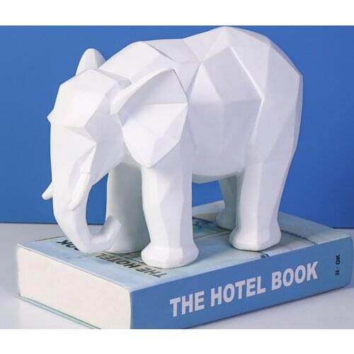 Resin Statue Elephant Decoration Geometric Elephant Ornaments Nordic Home Decor Animal Sculpture decorative Home Decoration